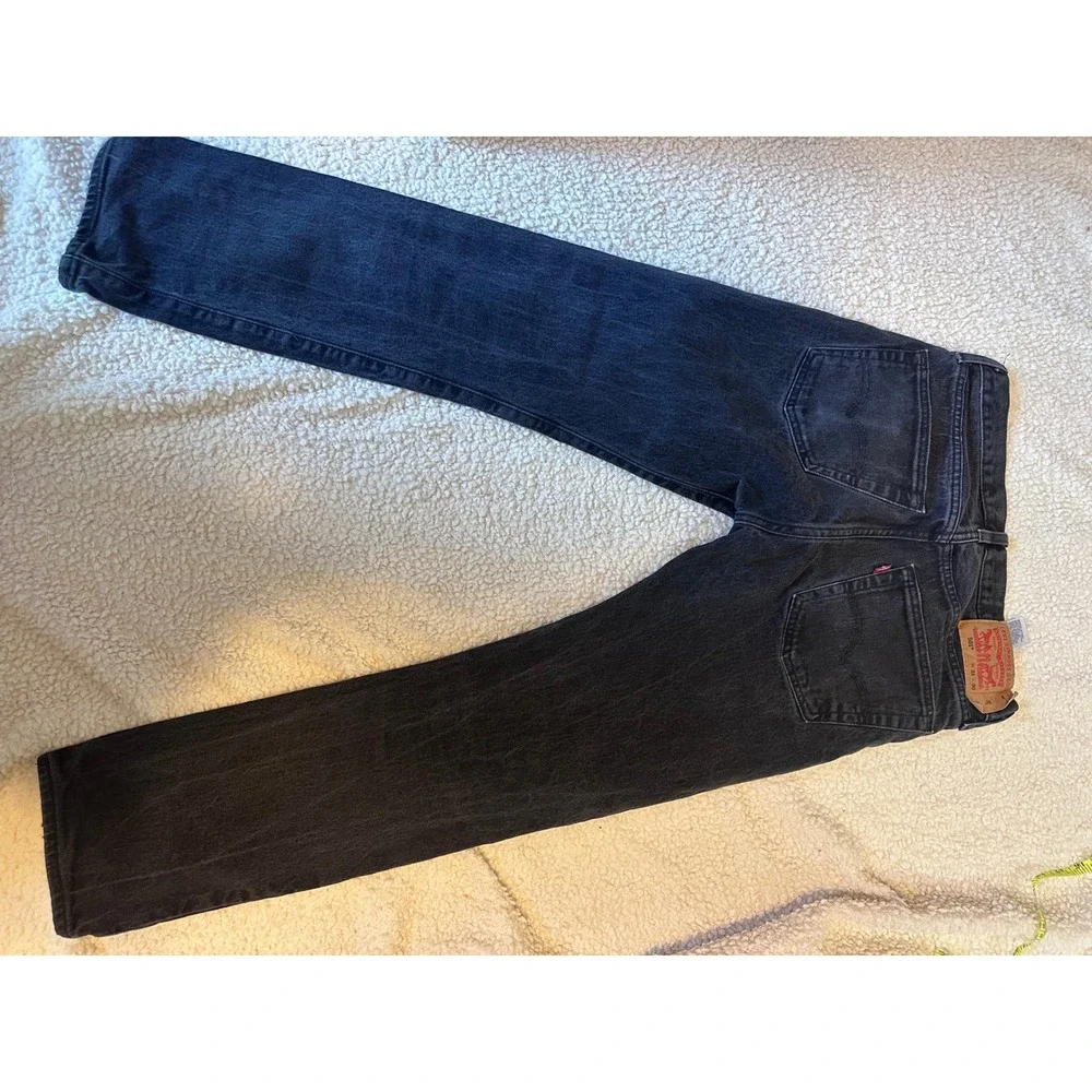 Levis 501 button fly Original Fit Mens Jeans Washed Black Straight Leg 31x30